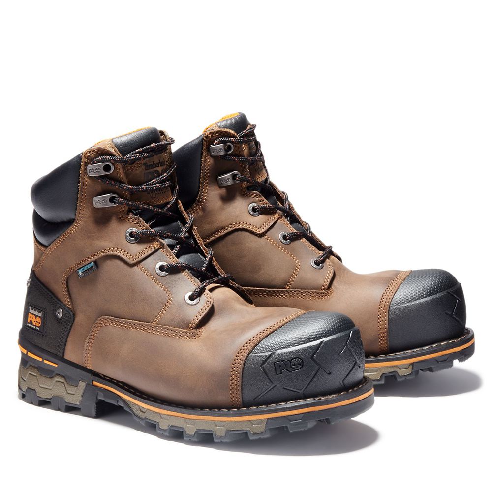 Botas de Trabajo Masculino - Timberland Pro® Boondock 6\" Comp Toe - EQNAU5238 - Marrom/Pretas